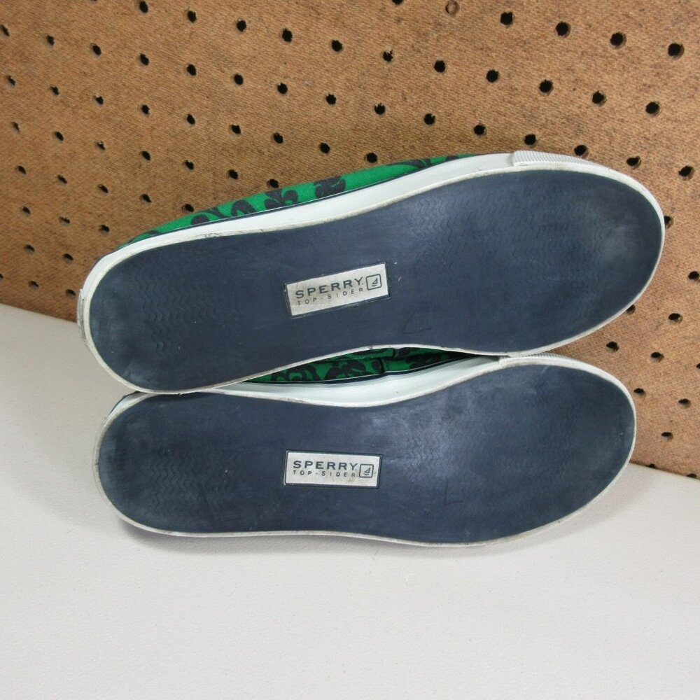 Sperry womens green an navy floral canvas boat shoes 9.5 M - Picture 6 of 6